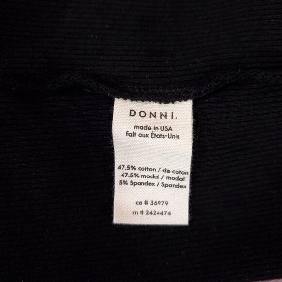 NWT Donni Womens Size Medium The Rib Kick Flare Bell Bottom Pants Black - Picture 12 of 14